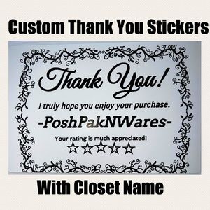 Custom Thank You Stickers  with posh closet name all year design